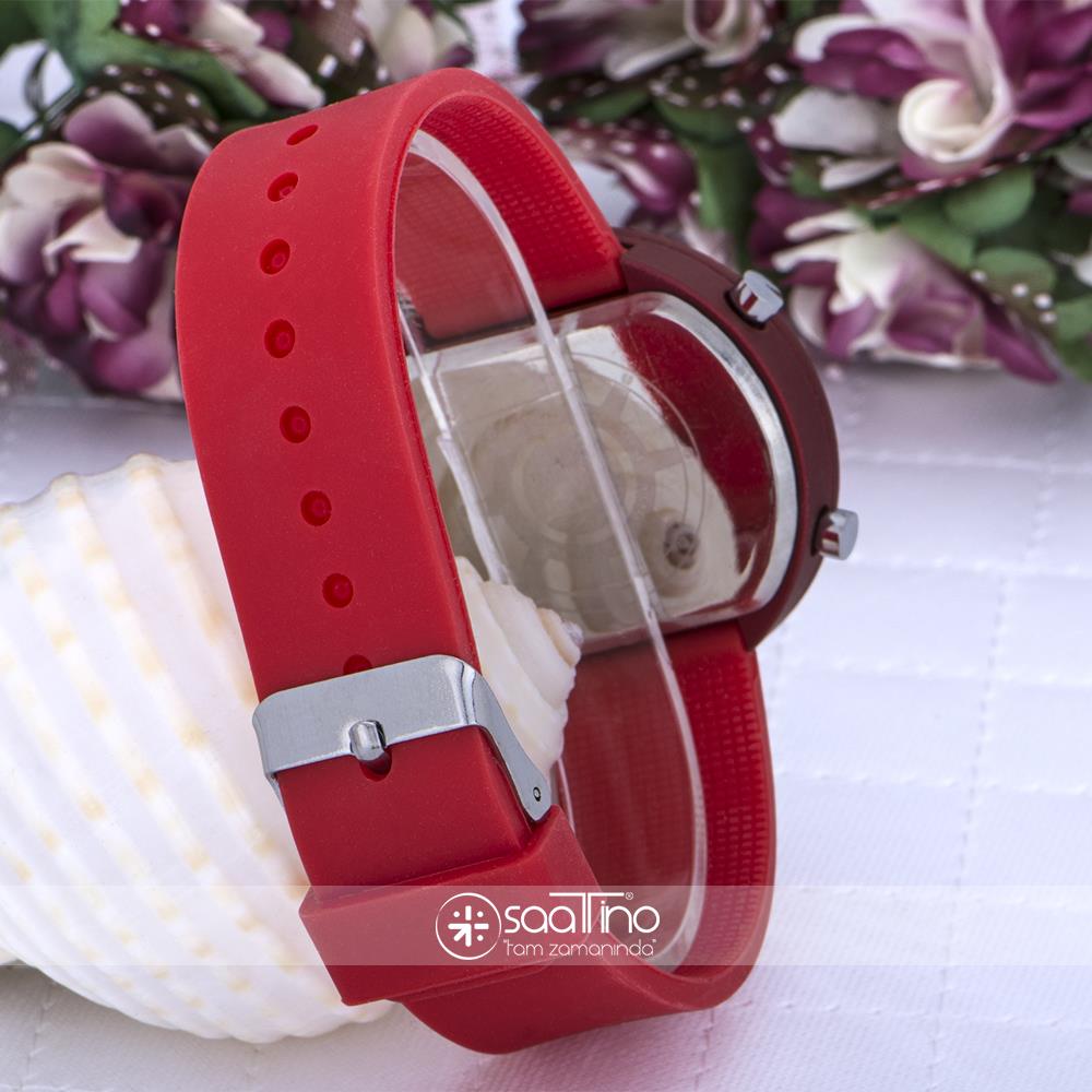PİNKOLİ Metalik Kırmızı Dijital Led Silikon Bileklik Kız Çocuk Yetişkin Saat  ST-303611