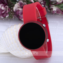 PİNKOLİ Metalik Kırmızı Dijital Led Silikon Bileklik Kız Çocuk Yetişkin Saat  ST-303611